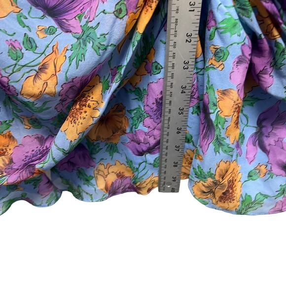 NWT‎ Veronica Beard Sean Silk Mini Dress Lake Blue Multi Ruched Size 20 - Picture 8 of 11